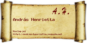 András Henrietta névjegykártya