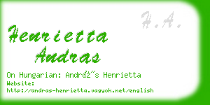 henrietta andras business card